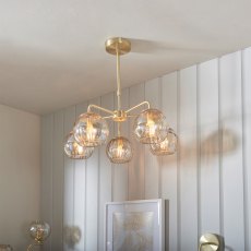Gallery Direct Dimple Pendant Light in Brushed Brass