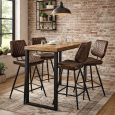 Halsey Bar table + 4 Massa Brown Chairs Halsey Bar table + 4 Massa Brown Chairs