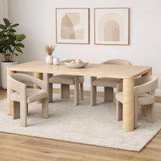 Isla 200cm Dining Table & 4 Eve Chairs Isla 200cm Dining Table & 4 Eve Chairs