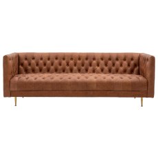 Gallery Direct Dalton Antique Brown Leather Sofa
