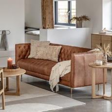 Gallery Direct Dalton Antique Brown Leather Sofa