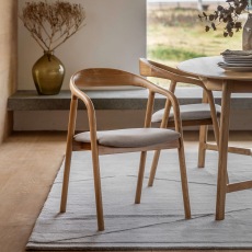 Gallery Direct Madrid Upholstered Dining Chair, Oak Gallery Direct Madrid Upholstered Dining Chair, Oak