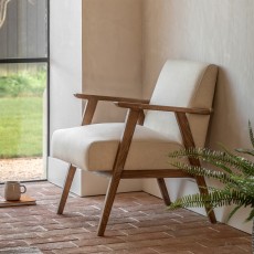 Gallery Direct Neyland Natural Linen Armchair