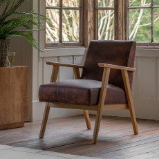 Gallery Direct Neyland Vintage Brown Leather Armchair Gallery Direct Neyland Vintage Brown Leather Armchair