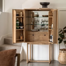 Gallery Direct Craft Cocktail Cabinet, Natural