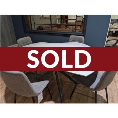 Busby, 140cm Extending Table with 4 x Path Grey Chairs Busby, 140cm Extending Table with 4 x Path Grey Chairs