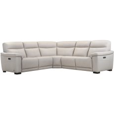 Torino Power Recliner Corner Sofa w/ Power Headrest & Lumber