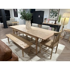 Eton Extending table 180-230cm Table, Wooden Bench, 2x Upholstered Chairs and 2x Wooden Rope Chairs