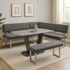 Tanaro Dining Table Set with RHF Corner Bench and Low Bench Tanaro Dining Table Set with RHF Corner Bench and Low Bench