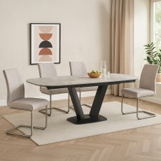 Tanaro 120-190cm Extending Dining Table and 4 Chairs Tanaro 120-190cm Extending Dining Table and 4 Chairs