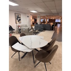 BUSBY 140CM EXTENDING TABLE WITH 4 X MILFORD SWIVEL CHAIRS BUSBY 140CM EXTENDING TABLE WITH 4 X MILFORD SWIVEL CHAIRS