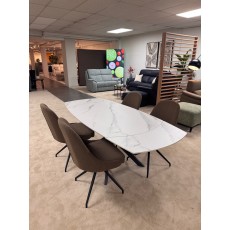 BUSBY 140CM EXTENDING TABLE WITH 4 X MILFORD SWIVEL CHAIRS BUSBY 140CM EXTENDING TABLE WITH 4 X MILFORD SWIVEL CHAIRS