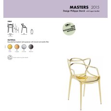 SET OF 4 KARTELL PHILIPPE STARCK 2XCOPPER/2XGOLD MASTERS CHAIRS
