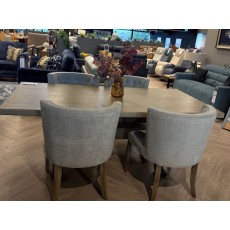 Davos 2.0M Farmhouse Table and 4 Davos Cuddler Chairs