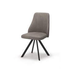 Francesco Dark Grey Extending Dining Table & 4 Light Grey Dallas Dining Chairs