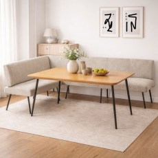 Barry Large Right Corner Bench with Steel Leg