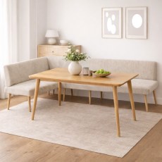 Barry Large Right Corner Bench with Oak Leg