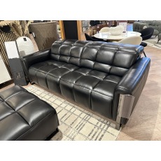 Viviana 3 Seater, Chair and Bench Stool in Black Leather