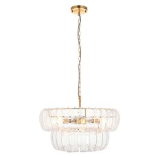 Gallery Direct Montrose 6 Pendant Light Brushed Aged Brass