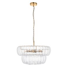 Gallery Direct Montrose 6 Pendant Light Brushed Aged Brass