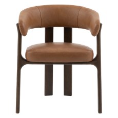 Gallery Direct Onda Dining Chair- Brown Leather Gallery Direct Onda Dining Chair- Brown Leather