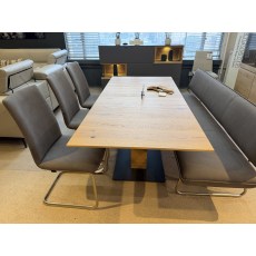 VENJAKOB PIAZZA 1.9M EXTENDING DINING TABLE WITH 3 X EILEEN CHAIRS & BENCH
