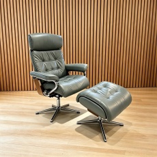 Stressless Erik Cross Chair & Stool - Medium Size