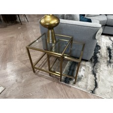 Charleston Nesting Tables in Brass Finish