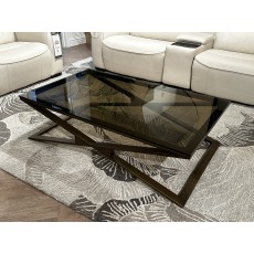 Azra Coffee Table with Smoked Glass Top