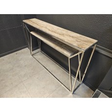 Stone Italia Bergamo Console Table Glam Travertine