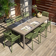 Nardi Rio Outdoor Dining Set with 6 Doga Chairs & 2 Doga Armchairs