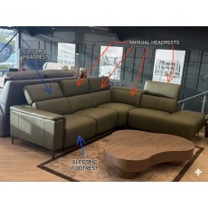 Ravenna Electric Recling Leather Corner Sofa with End Chaise