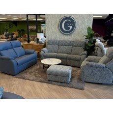 Gplan Kingsbury 3 Seater Curved Sofa Electric Recliner + 2 Seater Leather Sofa + Chair Power Recline