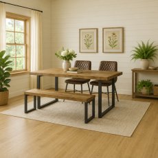 Halsey 140cm Extending Dining Table, 2 Massa Chairs & Small Bench Halsey 140cm Extending Dining Table, 2 Massa Chairs & Small Bench