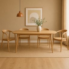 Madrid 200cm Dining Table & 4 Dining Chairs Oak Madrid 200cm Dining Table & 4 Dining Chairs Oak