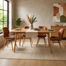 Malin 160cm Extending Dining Table And 4 Dorcas Chairs Brown
