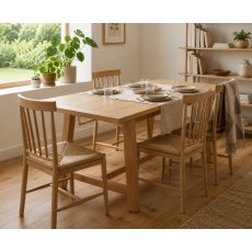 Eton 160cm Tressle Dining Table & 4 Chairs Natural Eton 160cm Tressle Dining Table & 4 Chairs Natural