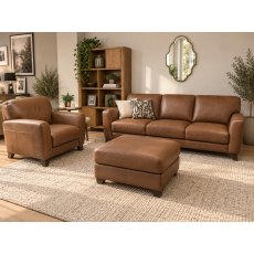 Bakerville- 3 Seater Sofa, Armchair & Footstool in Leather