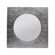 Inca Antique Silver Square Iron Mirror