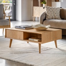 Milano Oak 2 Drawer Coffee Table