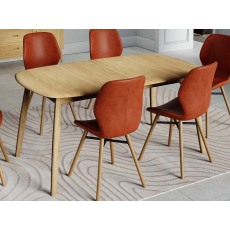 Malin Dining Mid Century Modern Extending Oak Dining Table 160-200cm