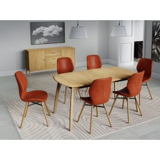Malin Mid Century Modern Extending Oak Dining Table 160-200cm