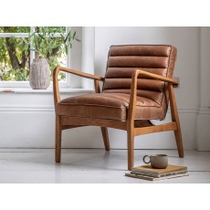 Datsun Vintage Brown Leather Armchair
