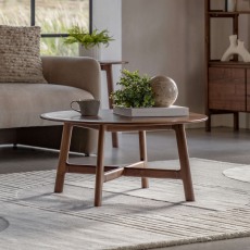 Gallery Direct Madrid Round Coffee Table, Walnut