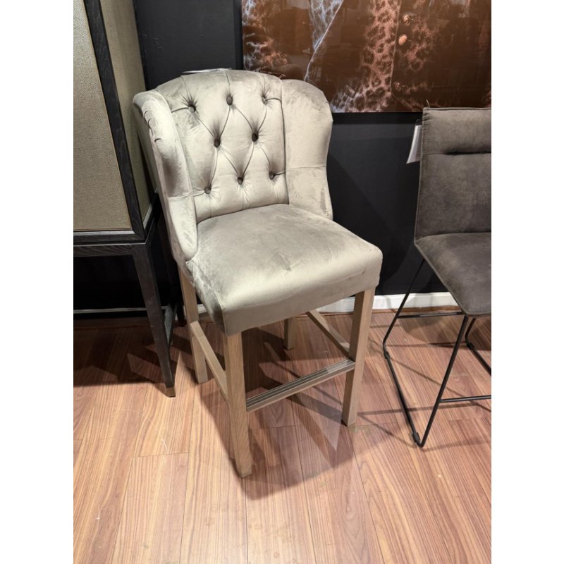 Waldorf Barstool in Quartz Velvet Waldorf Barstool in Quartz Velvet