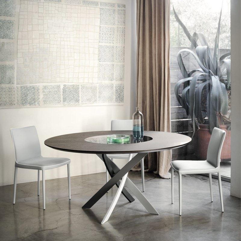 Bontempi Barone Fixed Ring Round Dining Table | 150cm Bontempi Barone Fixed Ring Round Dining Table | 150cm