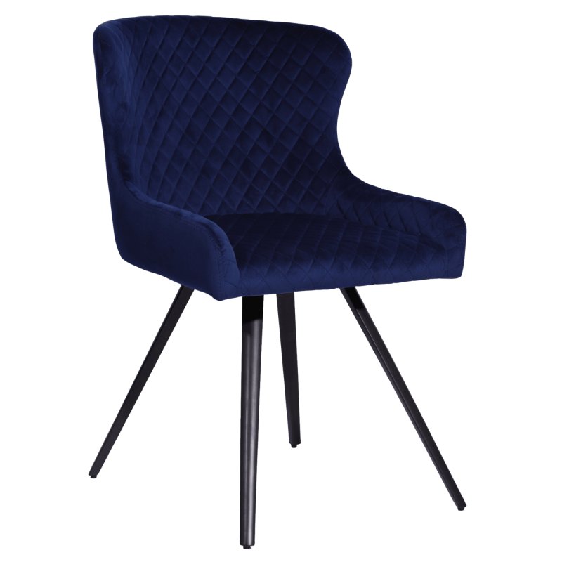Amine Dining Chair - Blue Velvet Amine Dining Chair - Blue Velvet
