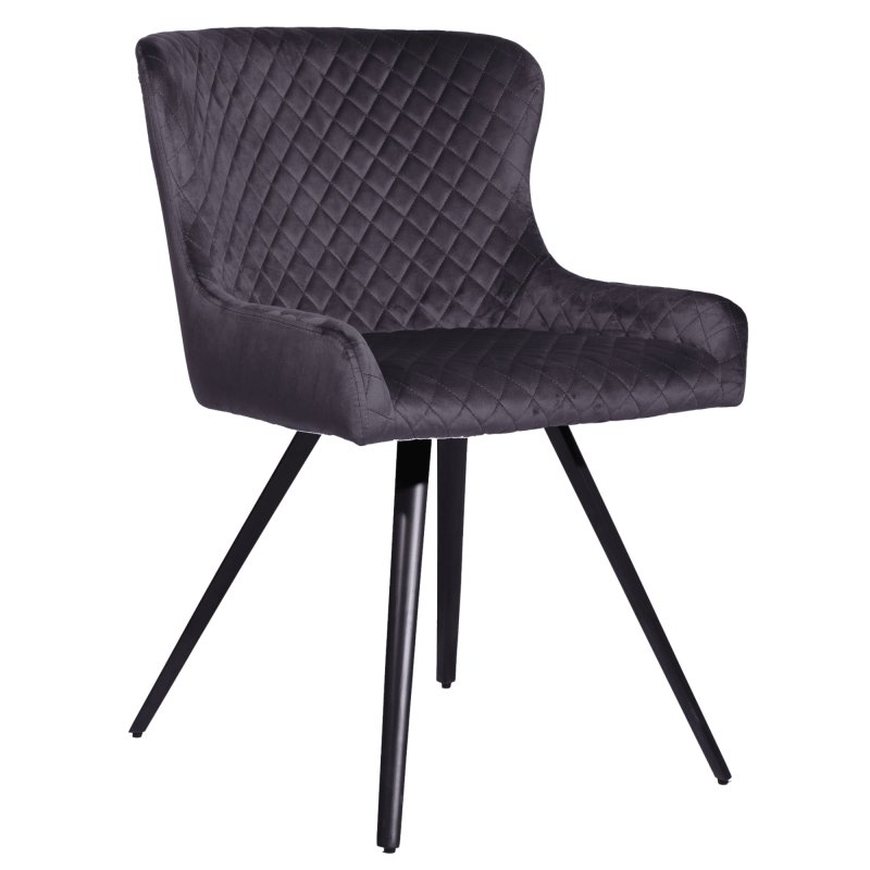 Amine Dining Chair - Grey Velvet Amine Dining Chair - Grey Velvet