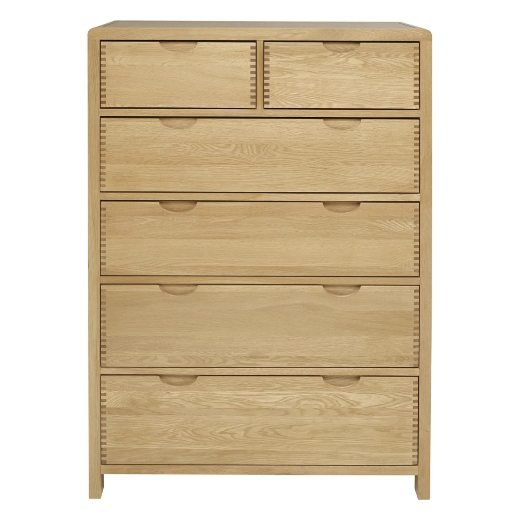 Ercol Bosco Bedroom Oak 6 Drawer Tall Wide Chest Ercol Bosco Bedroom Oak 6 Drawer Tall Wide Chest