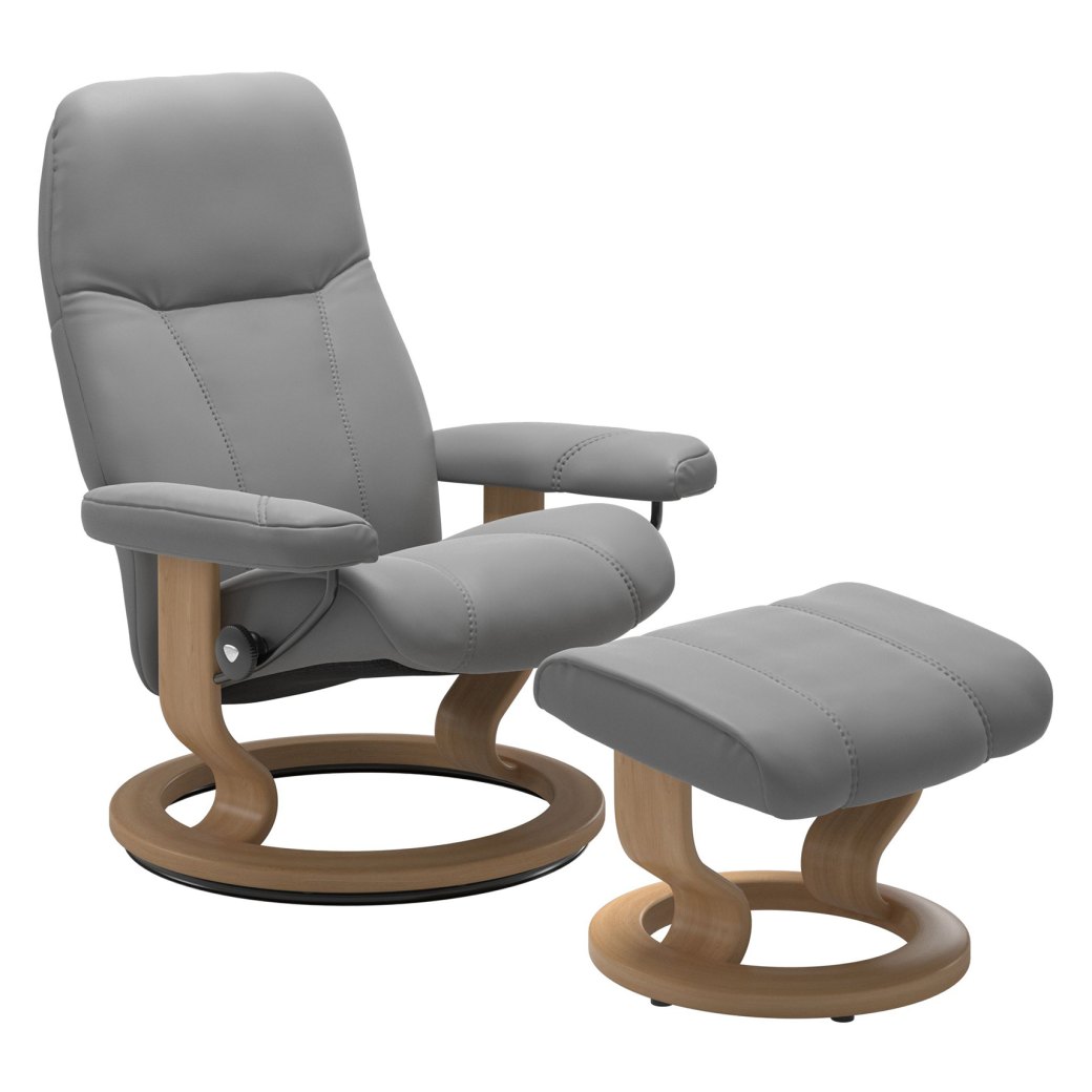 Stressless Consul Large Chair & Stool- QS Stressless Consul Large Chair & Stool- QS